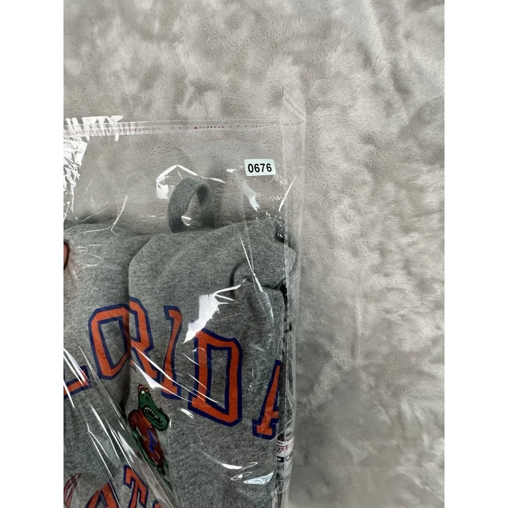 Mitchell Ness FL Gators Throwback Vault Pullover Hoodie SS Sweatshirt Gray Men's